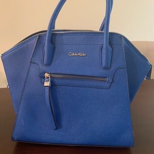 NEW Calvin Klein Safire blue leather bag